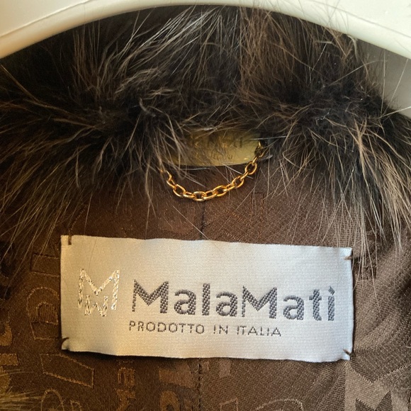 MalaMati Italian real fur jacket size 44 (8-10) chocolate brown colour. - Picture 3 of 9